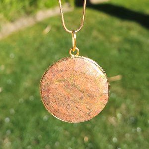 Unakite Gemstone Pendant